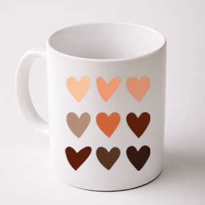 Melanin Skin Tone Hearts Be Kind Black History Month Coffee Mug