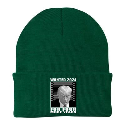 Mug Shot Trump Wanted 2024 For Four More Years Knit Cap Winter Beanie