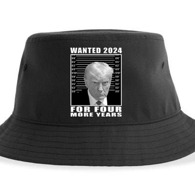 Mug Shot Trump Wanted 2024 For Four More Years Sustainable Bucket Hat