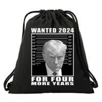 Mug Shot Trump Wanted 2024 For Four More Years Drawstring Bag