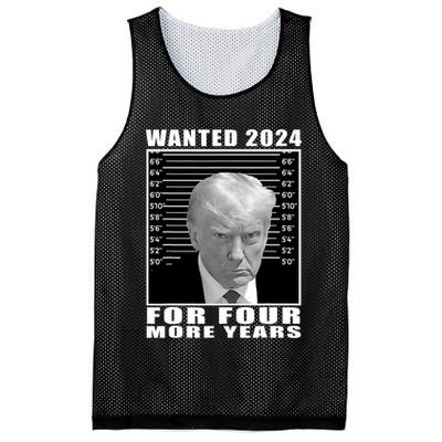 Mug Shot Trump Wanted 2024 For Four More Years Mesh Reversible Basketball Jersey Tank
