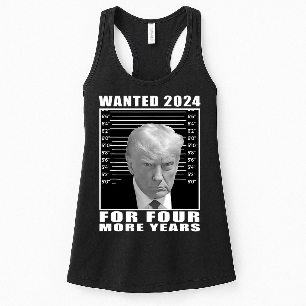 Mug Shot Trump Wanted 2024 For Four More Years Womens Tank Top