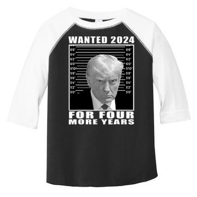 Mug Shot Trump Wanted 2024 For Four More Years Toddler Fine Jersey T-Shirt