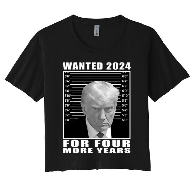 Mug Shot Trump Wanted 2024 For Four More Years Crop Top