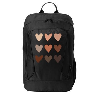 Melanin Skin Tone Hearts Be Kind Black History Month Cute Gift City Backpack