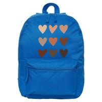 Melanin Skin Tone Hearts Be Kind Black History Month Cute Gift 16 in Basic Backpack