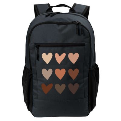 Melanin Skin Tone Hearts Be Kind Black History Month Cute Gift Daily Commute Backpack