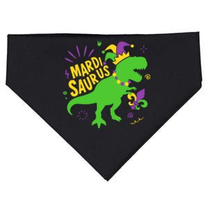 Mardi Saurus T Rex Dinosaur Dino Mardi Gras USA-Made Doggie Bandana