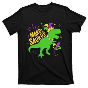 Mardi Saurus T Rex Dinosaur Dino Mardi Gras T-Shirt