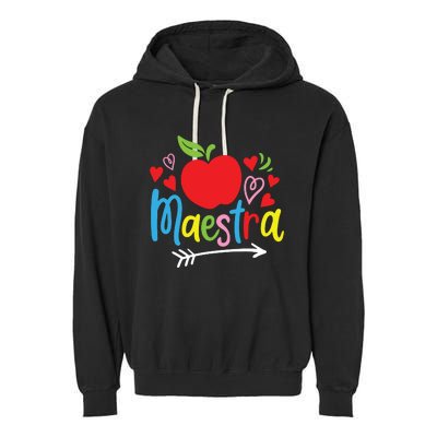 Maestra Spanish Teacher Garment-Dyed Fleece Hoodie