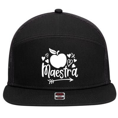 Maestra Spanish Teacher 7 Panel Mesh Trucker Snapback Hat