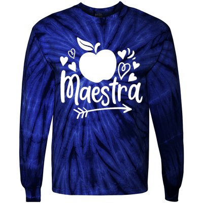 Maestra Spanish Teacher Tie-Dye Long Sleeve Shirt