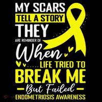 My Scars Tell A Story Endometriosis Awareness Fights Drawstring Bag
