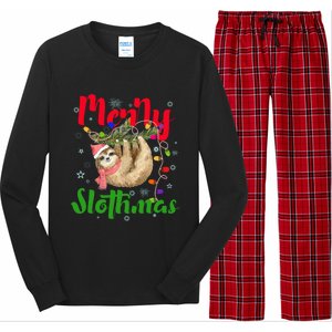 Merry Slothmas Ugly Christmas Pajama For Sloth Lovers Meaningful Gift Long Sleeve Pajama Set