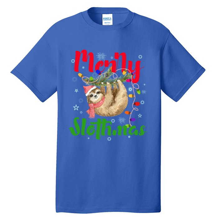 Merry Slothmas Ugly Christmas Pajama For Sloth Lovers Meaningful Gift Tall T-Shirt