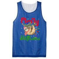 Merry Slothmas Ugly Christmas Pajama For Sloth Lovers Meaningful Gift Mesh Reversible Basketball Jersey Tank