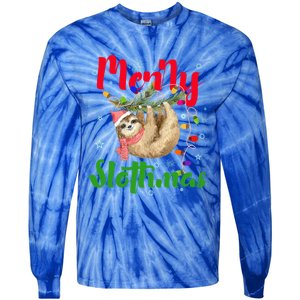 Merry Slothmas Ugly Christmas Pajama For Sloth Lovers Meaningful Gift Tie-Dye Long Sleeve Shirt