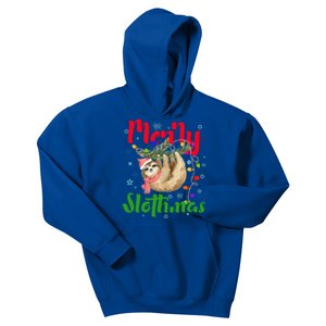 Merry Slothmas Ugly Christmas Pajama For Sloth Lovers Meaningful Gift Kids Hoodie