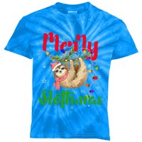 Merry Slothmas Ugly Christmas Pajama For Sloth Lovers Meaningful Gift Kids Tie-Dye T-Shirt