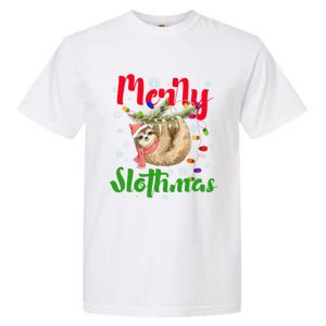 Merry Slothmas Ugly Christmas Pajama For Sloth Lovers Meaningful Gift Garment-Dyed Heavyweight T-Shirt