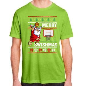 Merry Swishmas Ugly Christmas Basketball Christmas Adult ChromaSoft Performance T-Shirt