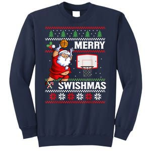 Merry Swishmas Ugly Christmas Basketball Christmas Sweatshirt