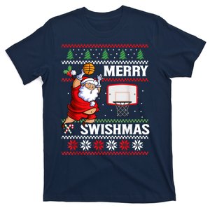 Merry Swishmas Ugly Christmas Basketball Christmas T-Shirt