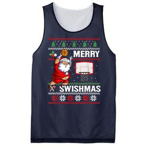 Merry Swishmas Ugly Christmas Basketball Christmas Mesh Reversible Basketball Jersey Tank