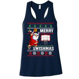 Merry Swishmas Ugly Christmas Basketball Christmas Women's Racerback Tank