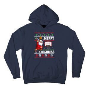 Merry Swishmas Ugly Christmas Basketball Christmas Tall Hoodie