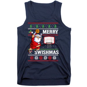 Merry Swishmas Ugly Christmas Basketball Christmas Tank Top