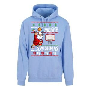 Merry Swishmas Ugly Christmas Basketball Christmas Unisex Surf Hoodie