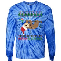 Merry Slothmas Ugly Christmas Pajama For Sloth Lovers Gift Tie-Dye Long Sleeve Shirt