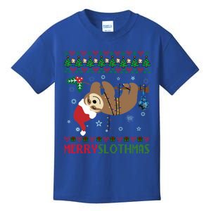 Merry Slothmas Ugly Christmas Pajama For Sloth Lovers Gift Kids T-Shirt