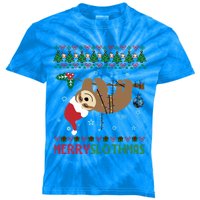 Merry Slothmas Ugly Christmas Pajama For Sloth Lovers Gift Kids Tie-Dye T-Shirt