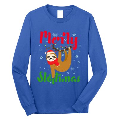 Merry Slothmas Ugly Christmas Pajama For Sloth Lovers Gift Long Sleeve Shirt