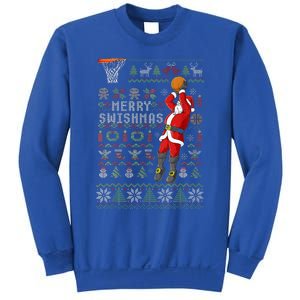 Merry Swishmas Ugly Christmas Sweater Basketball Xmas Pajama  Sweatshirt