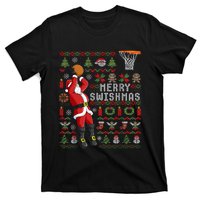 Merry Swishmas Ugly Christmas Basketball T-Shirt