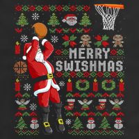 Merry Swishmas Ugly Christmas Basketball Adult Drive Performance Visor