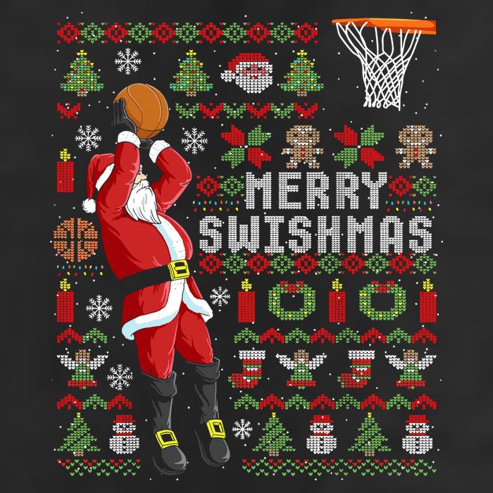 Merry Swishmas Ugly Christmas Basketball Adult Drive Performance Visor
