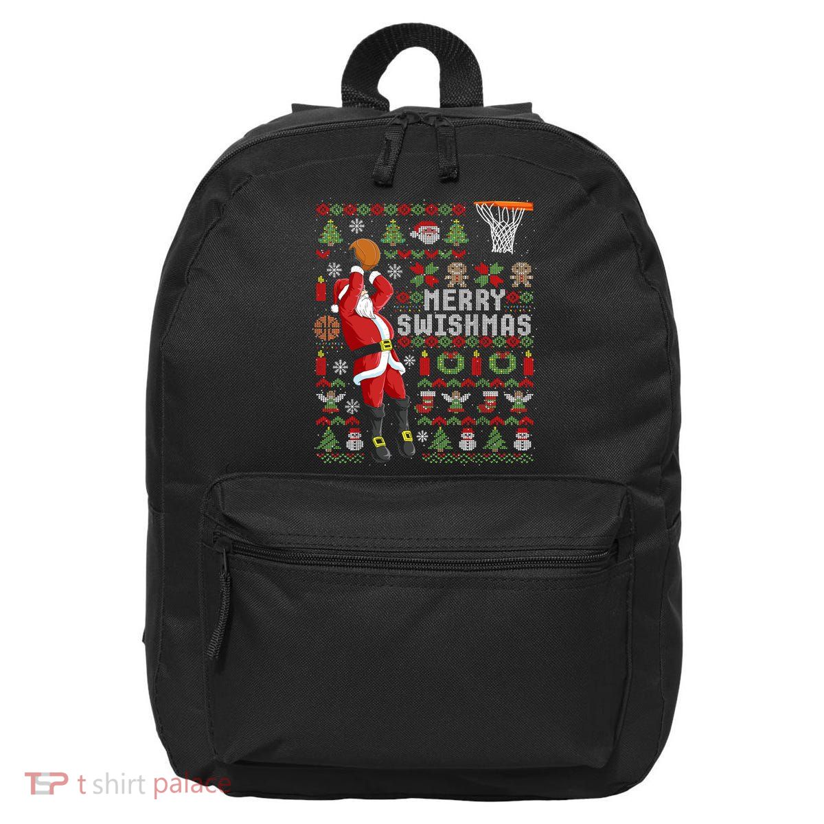 Merry Swishmas Ugly Christmas Basketball 16 in Basic Backpack