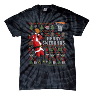 Merry Swishmas Ugly Christmas Basketball Tie-Dye T-Shirt