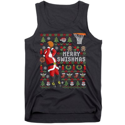 Merry Swishmas Ugly Christmas Basketball Tank Top