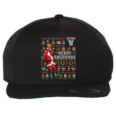 Merry Swishmas Ugly Christmas Basketball Wool Snapback Cap