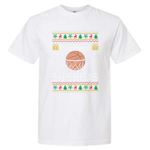 Merry Swishmas Ugly Christmas Basketball Christmas Gift Garment-Dyed Heavyweight T-Shirt