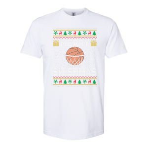 Merry Swishmas Ugly Christmas Basketball Christmas Gift Softstyle CVC T-Shirt