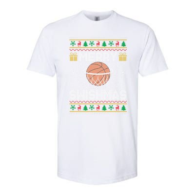 Merry Swishmas Ugly Christmas Basketball Christmas Gift Softstyle CVC T-Shirt