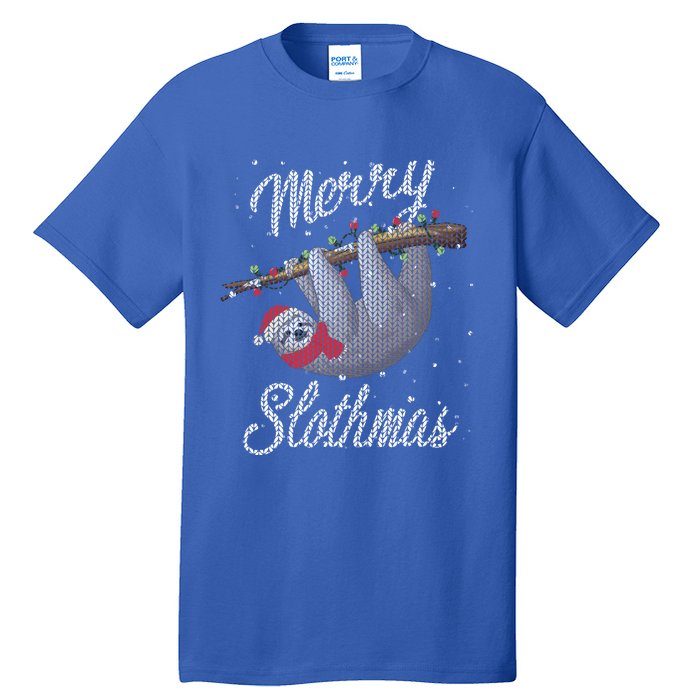 Merry Slothmas Ugly Christmas Sloth Gift Tall T-Shirt