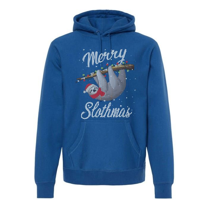 Merry Slothmas Ugly Christmas Sloth Gift Premium Hoodie