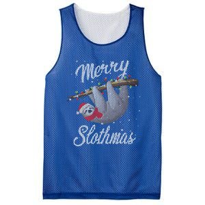 Merry Slothmas Ugly Christmas Sloth Gift Mesh Reversible Basketball Jersey Tank